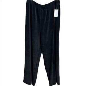 Black Soft Corduroy Pull On Wide‎ Leg High Waisted Plus Pants Size 1X By Moa M